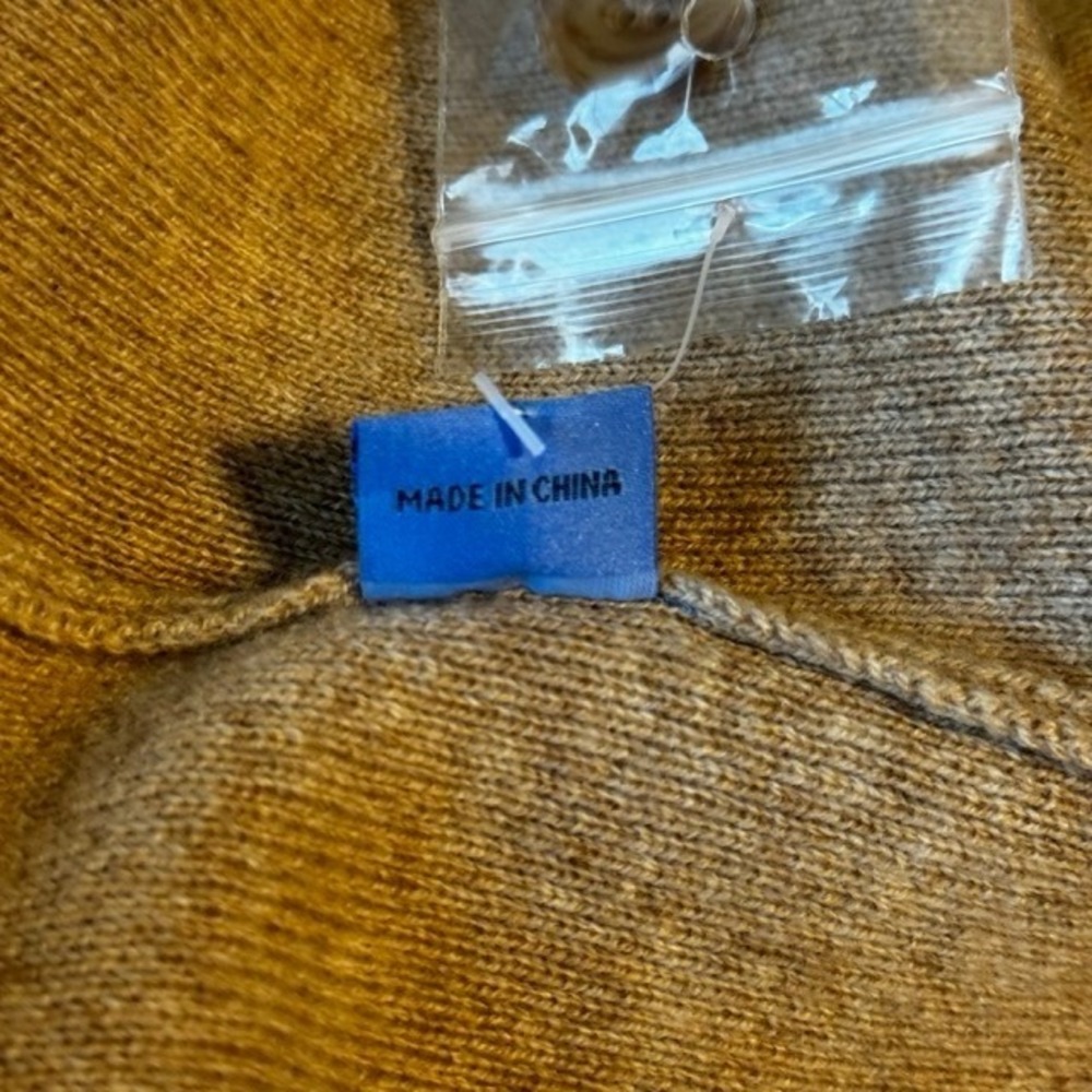 J McLaughlin Nan Wool Cashmere‎ long Cardigan Sweater Women XL Tan Brown pockets - Picture 12 of 14